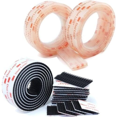 3M Velcro Adhesive Fastener Tape Dual Lock SJ3551 Sj3560 25.4mm Mushroom Reclosable VHB Self-Adhesive Transparent Magic Tape 10M