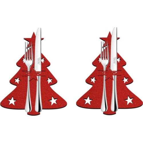Unique Exquisite Cutlery Holder Organizer Christmas Tree Cutlery Pouch Wedding Tableware Knife Fork Holder Bag Table Decor 4PCS