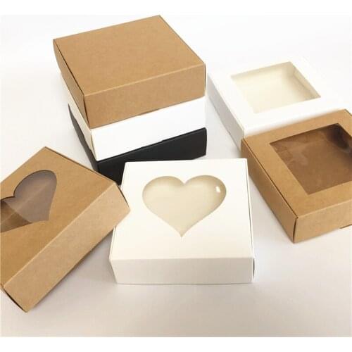 50Pcs Square Paper Wrapping Gift Box Handmade Love Jewelry Packaging Strorage Dragee Chocolate Box