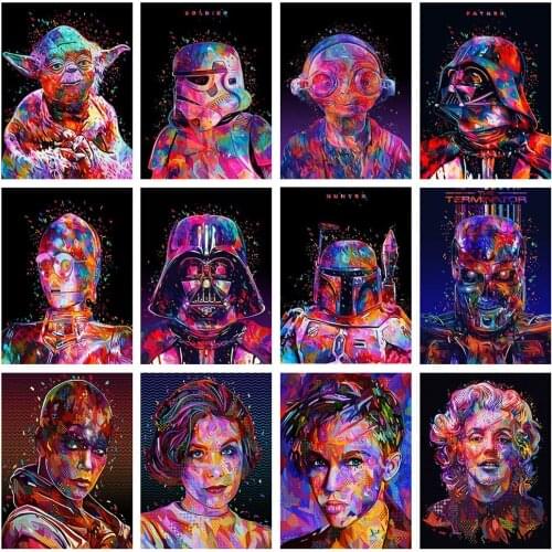 QIZITENG Diamond Painting Robot Mosaic Embroidery Pop Style Picture Cross Stitch Kit DIY Home Decoration 2021 New