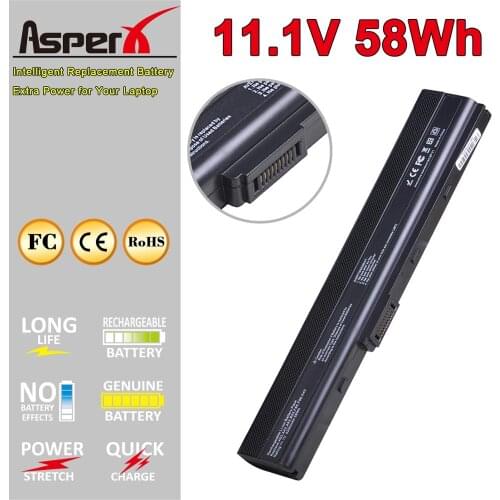 AsperX New 11.1V 5200mAh K52 K42 A52 Laptop Battery for Asus A52J A52F A52JB A52JK A52JR K42F K42JB K42JK K52F K52J