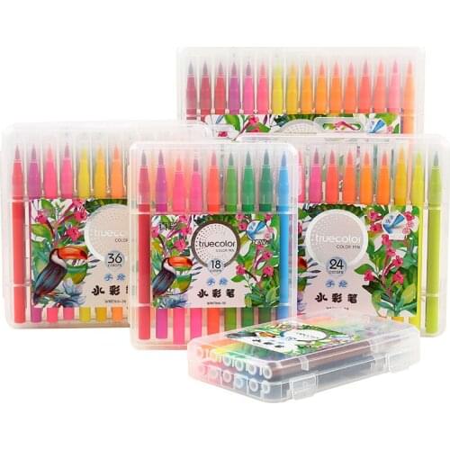 TrueColor Soft-headed watercolor pen 48 color primary school childrens kindergarten set brush