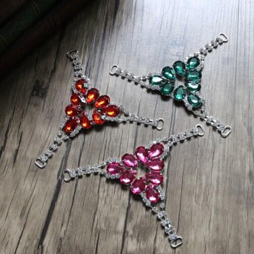 Free Shipping Wholesale 24 pcs/lot 5'' Rhinestone Shoe Buckle Apparel Buckle Bridal Bikini Connector Headband Connector LSRC009