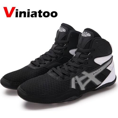 New Mens Boxing Shoes Big Size 36-46 Red Blue Boxing Shoes Men Quality Flighting Boxing Sneakers Breathable Wrestling Sneakers