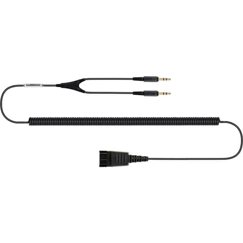 QD to dual 3.5mm Jack Quick Disconnect plug for Jabra Headsets and Computer Laptop etc