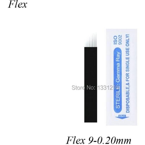 Caneta Microblading Sobrancelha Laminas Micro neeldles Nano 9 Flex Preta 0.20mm Needles Microblading Tattoo Eyebrow