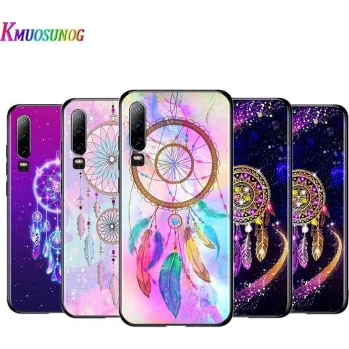 Dream catcher watercolor Black Cover For Huawei P40 P30 P20 P10 P9 P8 Lite E 5G 2017 2019 Pro Plus Phone Case