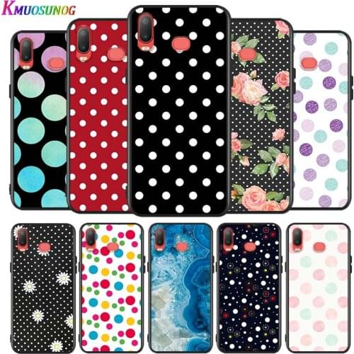 Polka Dots For Samsung Galaxy A9 A8 Star A750 A7 A6 A5 A3 Plus 2018 2017 2016 Bright Black Phone Case