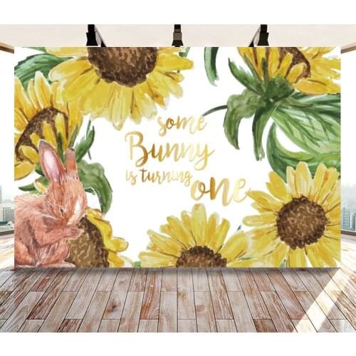 1st Birthday Sun FlowerTheme Bright Colors Cartoon Backdrops Photo Background Party Decorations for Kids Photography Props