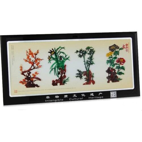 Chinese Style Exquisite Plexiglass Frame Shadowgraph Images Home Decor Ethnic Handmade Art Painting Living Room Wall Picture
