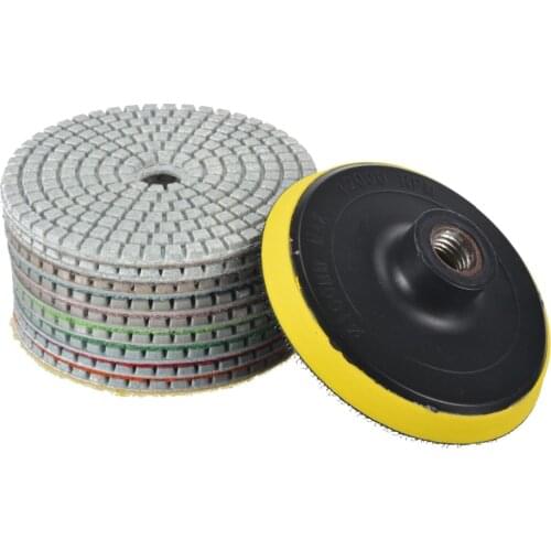 10pcs/set High Quality Diamond Polish Pads 4 inch M14 Polishing Wheel Set Stone Concrete Marble Tool