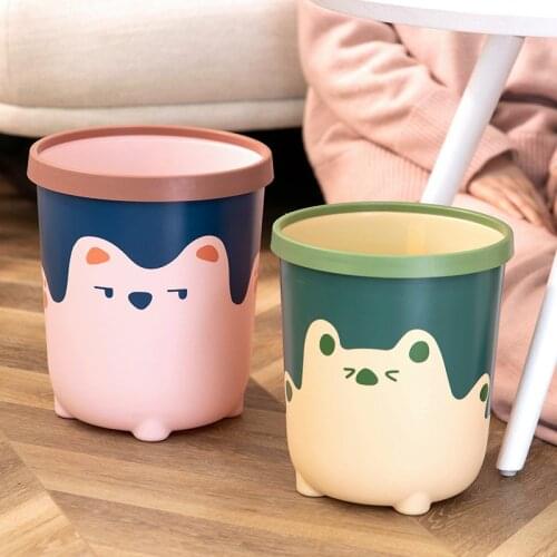 Creative Bedroom Trash Can Kitchen Cabinet Storage Garbage Recycle Bin Trash Can Bathroom Poubelle Bureau Cleaning Tools DF50LJ