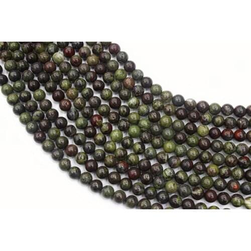 Natural Dragon Bloodstone Round Loose Beads Strand 6/8/10MM For Jewelry DIY Making Necklace Bracelet