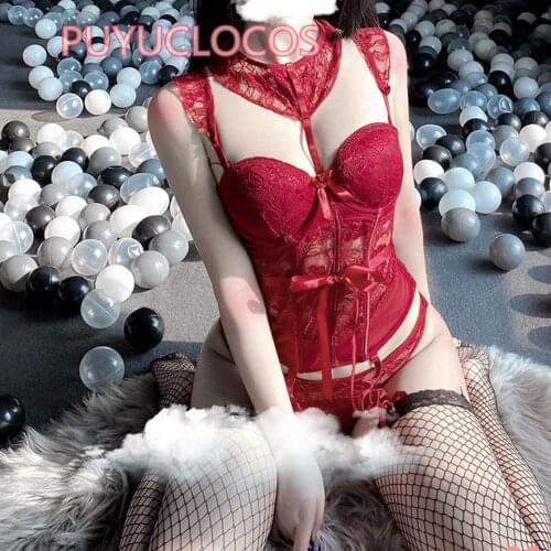 Lace Sexy Punk Gothic Cosplay Costume Body Garter Corset Bustier Women See through Erotic Lingerie Bra Babydolls Dropship