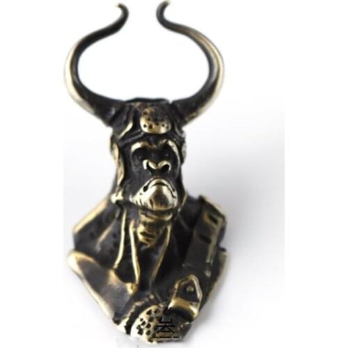 EDC Brass Tauren Lanyard Bead Paracord EDC Knife Beads Knife Tool Pendant