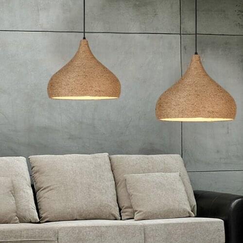 Loft iron rope pendant light bar kitchen restaurant bedroom hanging lighting E27 MING