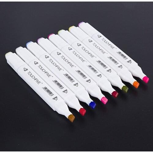 Professional TOUCHFIVE Optional Color Dual Head Art Markers Brush Pen Alcohol Based Sketch Markers Manga Drawing Pens Supplies
