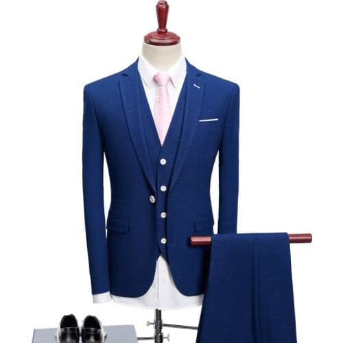 Three-piece Mens Suit 2019 New Fashion Spring and Autumn Comfort Business Jacket Groom Suit