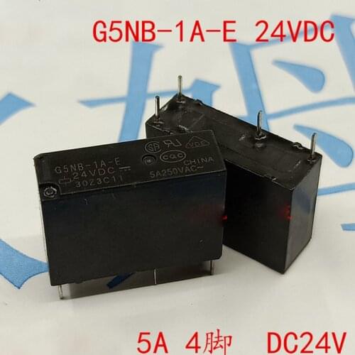 New 10PCS/LOT G5NB-1A-E 12VDC G5NB-1A-E 24VDC G5NB 12V 24V 5A 250VAC 4PIN