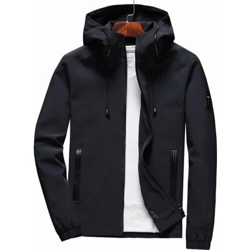 2019 New Mens Hooded Thin Spring and Autumn Jacket Korean Youth Motorcycle Windproof Cardigan Label Style Jacket
