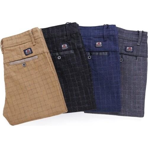 New arrival 2019 Spring Classic Mens high quality Casual Pants Mens Business Slim Straight Men Casual Pants Size 38