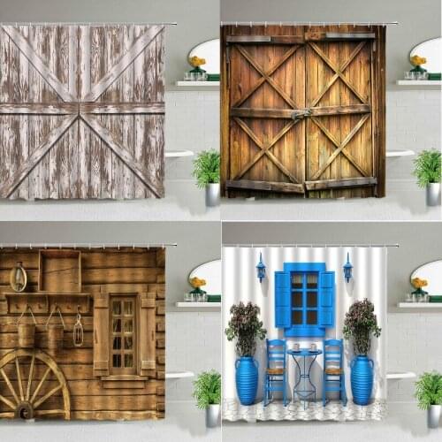 New Vintage doors and windows curtains for room hall decorative curtains Shower curtain shower curtain bedroom curtains Bath mat