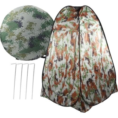 Outdoor Portable Waterproof Tent Portable Privacy Shower Toilet Camping Up Tent for 3-4 Person Hiking Camping Camouflage