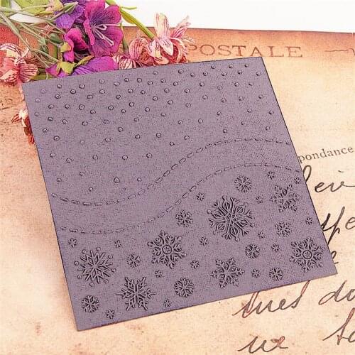 15x15cm Snowflakes Embossing folders Plastic bump Scrapbooking DIY Template Fondant indentation Cake Photo Album Card Make