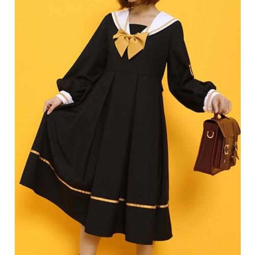 QWEEK Japanese Style Sailor Collar Dress 2021 Fashion Spring New Japanese School Uniform JK Japanese Kawaii Soft Girly Dress