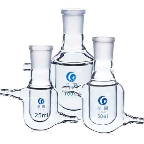 Single-neck jacket reaction bottle Thick wall borosilicate glass flask Jacketed Pilot Plant Reactors Laboratory #24
