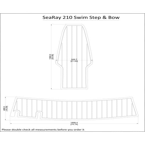SeaRay 210 Swim Step & Bow Pad Boat EVA Teak Decking 1/4" 6mm