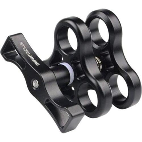 MINIFOCUS 3 Holes Ball Clamp Mount 1'' Triple Holes Camp for Video Light Flash Light Arm System Underwater Diving Camera Tray