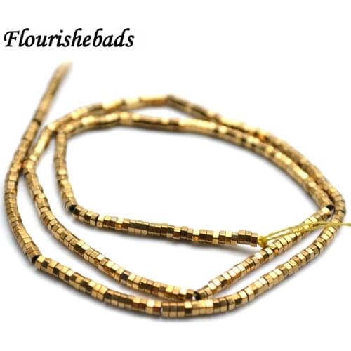 Gold Color 2mm Small Size Hematite Hexagon Slice Spacer Loose Beads 10 Strands Per Order