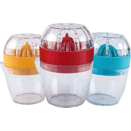 Orange Lemon Fruit Squeezer Cup Mini Plastic Household Manual lemons Citrus Juicer With Handle Pour Spout Kitchen Accessories