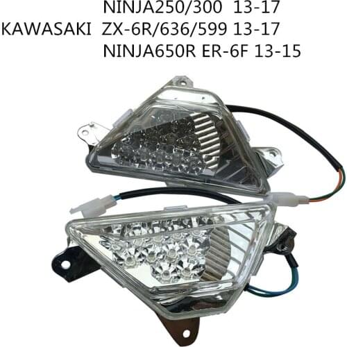 SMOK Motorcycle LED Integrated Front Turn Signals Lamp For Kawasaki NINJA 250 300 2013-2016