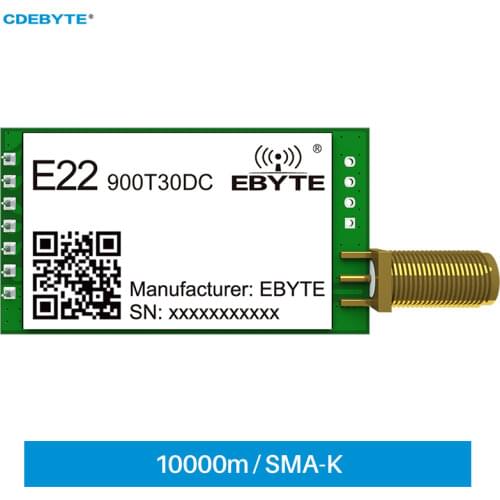 SX1262 LoRa Module 30dBm 900MHz Spread Spectrum Technology UART E22-900T30DC 10000m DIP SMA-K Low Power Wireless Transceiver DIY