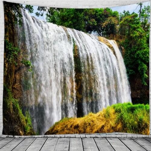 Magnificent Waterfall Scenery Wall Tapestry Hanging Flower Psychedelic Tapestry Wall Hanging Decor Halloween Deco