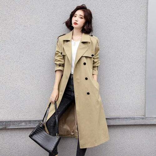 Windbreaker Womens Middle Long 2021 Early Spring New Korean Loose British Style Coat Spring And Autumn Temperament Female Coat