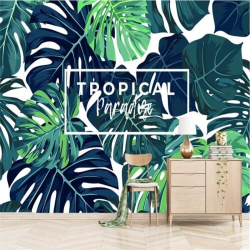 Wellyu Nordic modern minimalist tropical banana letter living room wall custom large mural wallpaper papel de parede