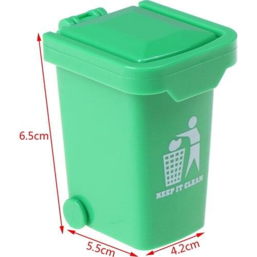 1:12 Dollhouse Miniature Trash Garbage Can Home Decoration Trash Can Plastic Trash Cans Basket Dollhouse Accessories