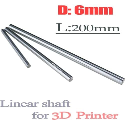 2pcs/lot linear shaft 6mm 200mm rod shaft WCS 6mm linear shaft L200mm chrome plated linear motion guide rail round rod cnc parts