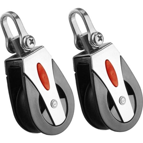 2PCS Universal Climbing Mobile Pulley Aluminum Alloy For Rope 41mm