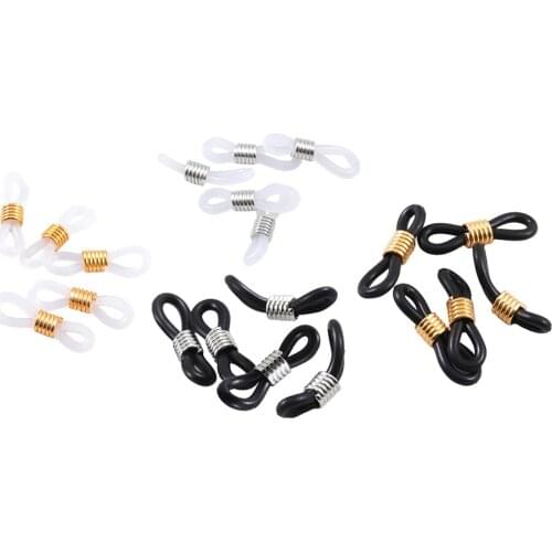 50Pcs Eyeglass String Ends Holders, Sunglasses Chain Strap Ends Connector, Eyewear Rubber Loop Coil Ends Beaded
