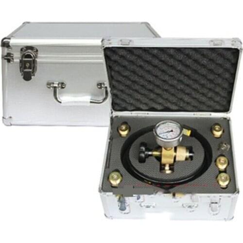 NEW 6 in1 Pressure Gauge Test Kit Pressure Gauge Kit Hydraulic Accumulator Nitrogen Filling Valve Type Adapter