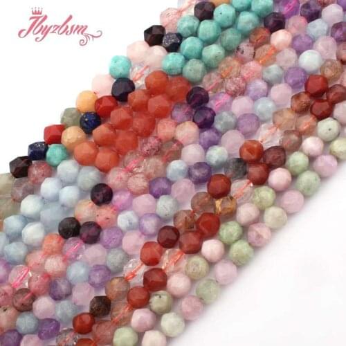 8mm Faceted Mixed Crystal Quartzs Rutilated Beads Natural Stone Beads For DIY Necklace Bracelet Jewelry Making 15" Free Shipping