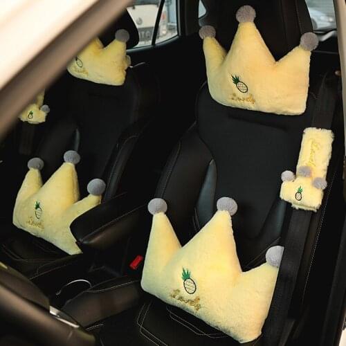 Car Interior Accessories Crown Fruit Wasit Lumbar Pillow Headrest Pillow Cushion Car Ornaments