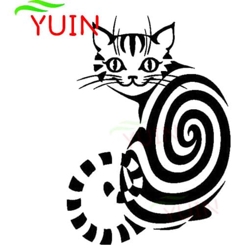 Cheshire Cat Animal Car Sticker Window Decoration Personality PVC Waterproof Sunscreen Decal Black/White/Red/Laser/Silver