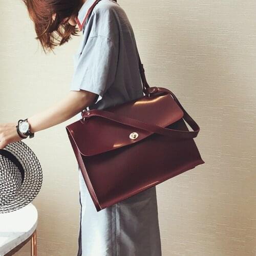 Retro Fashion Female Big Bag PU Leather Womens Bag Designer Handbag Ladies Tote Shoulder Messenger Bags CA-14