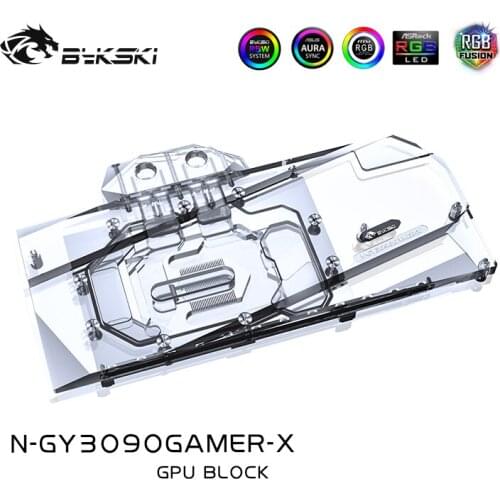 Bykski GPU Water Cooling Block For GALAXY Geforce RTX 3090/3080 GAMER OC, With Back Plate Watercooler ,N-GY3090GAMER-X