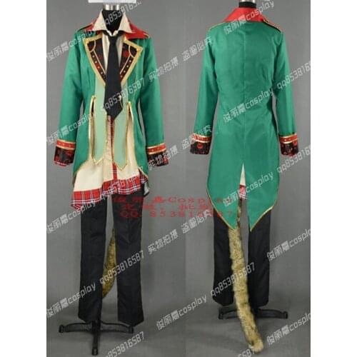 Wonderful Wonder World Clover no Kuni no Alice Dormouse Pierce Villiers Green Uniform Outfit Cosplay Costume J001